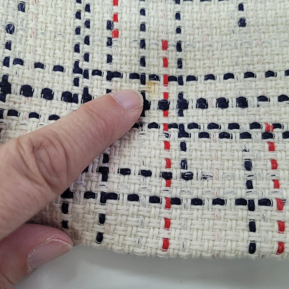 Banana Republic Womens Tweed Jacket Three Quarter Sleeve White Red‎ Black XS